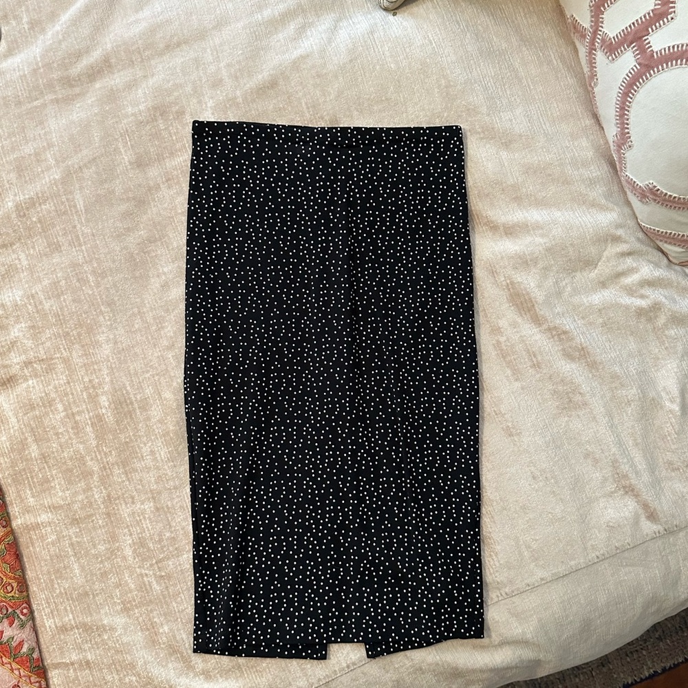 Philosophy Black and White Polka Dot Pencil Skirt